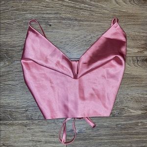 💗 Pink Sating halter top